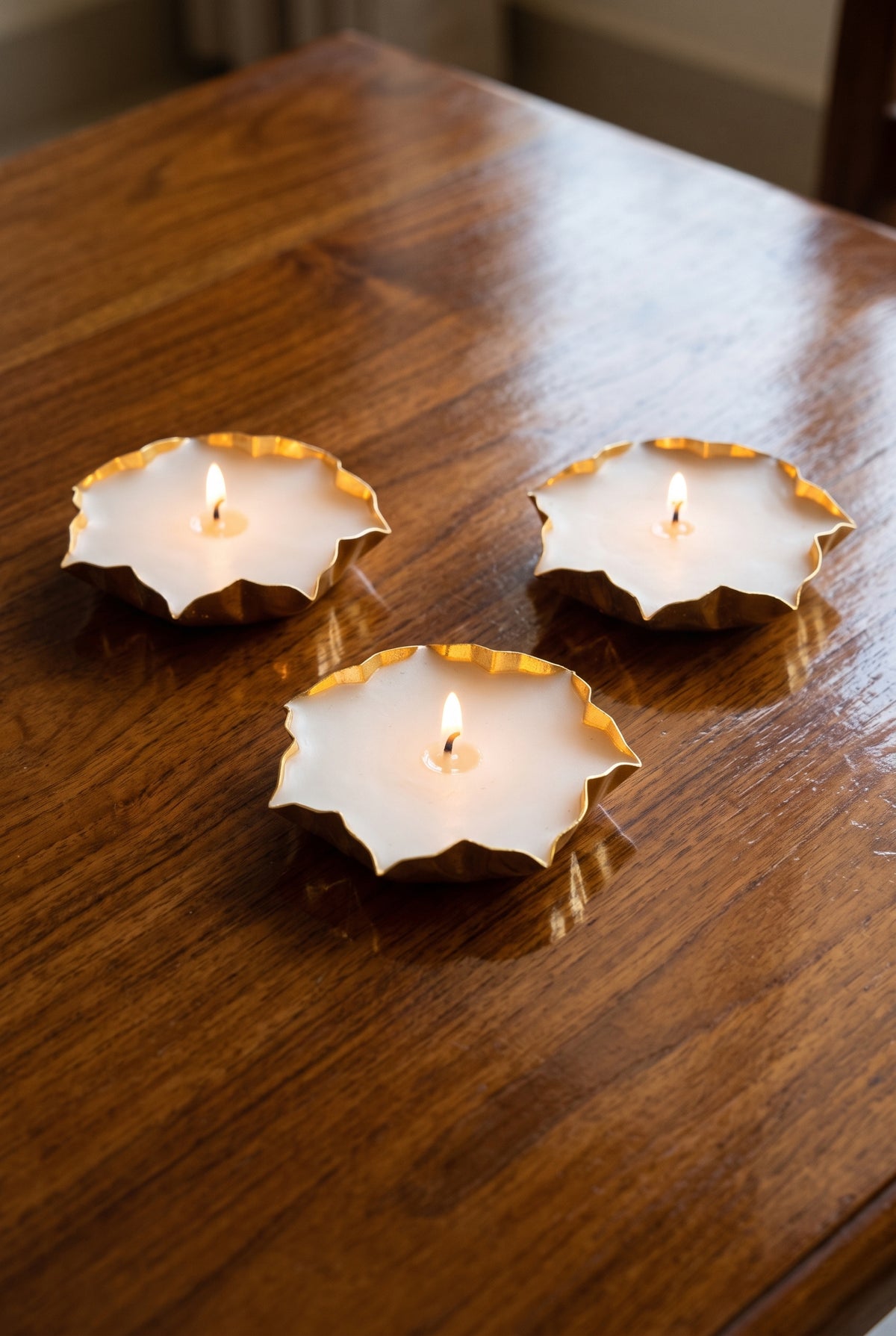 Scented Lotus Diya Candles Set of 3