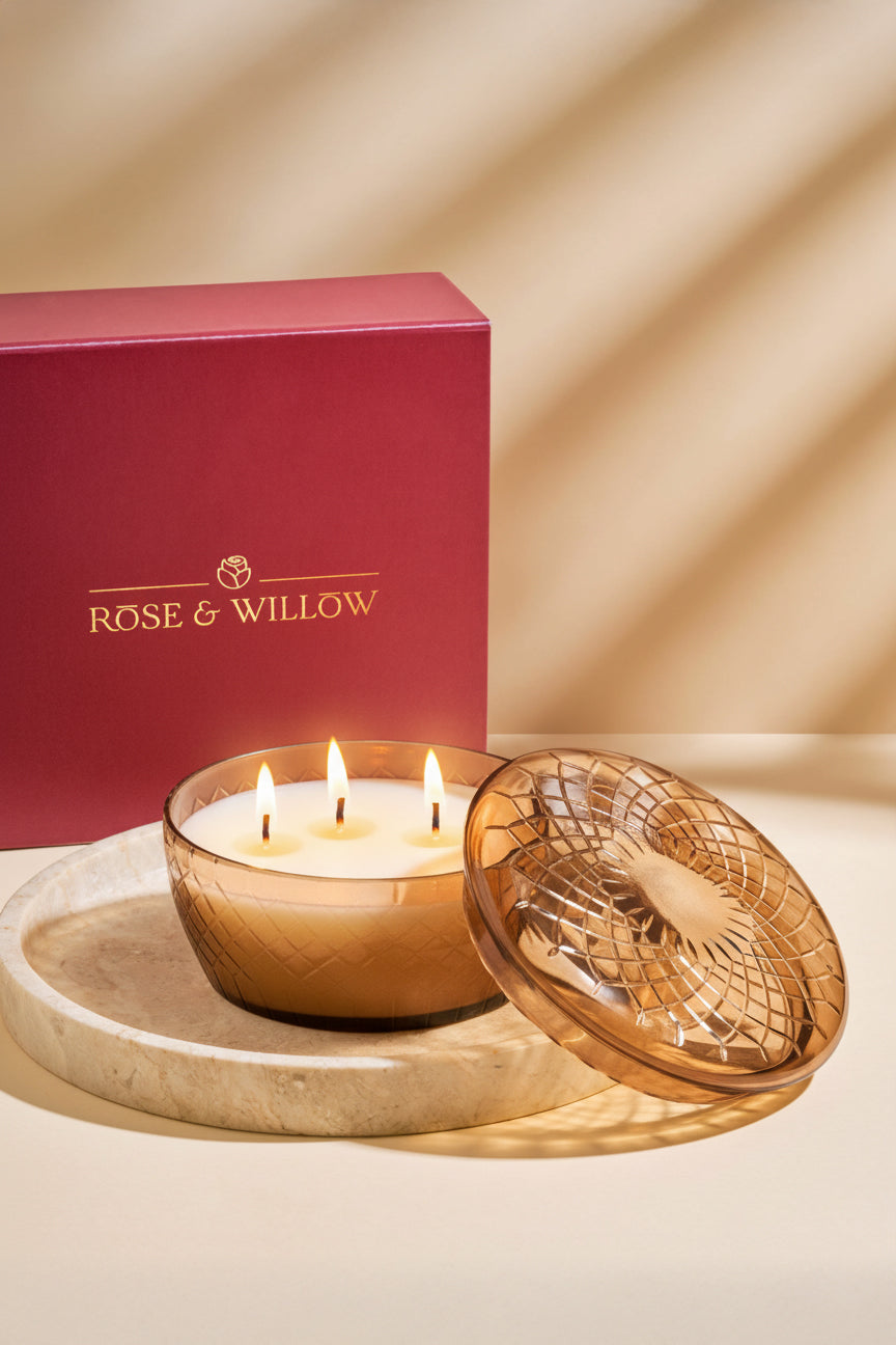 Oud Gold Crystal Candle Bowl